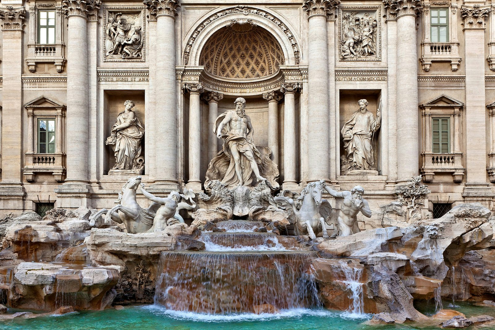 Trevi Fountain In Morning Rome Italy Landscape Painting Paint By Numbers Kit DIY 